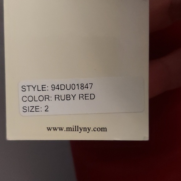 NWT MILLY 2 Ruby Red Sweetheart Silk Dress - Picture 16 of 16